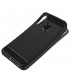 Funda Samsung Galaxy A20e de silicona con inserciones simil a fibra de carbono negro