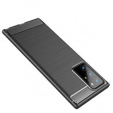 Funda Samsung Galaxy Note 20 con inserciones símil a fibra de carbono Negro