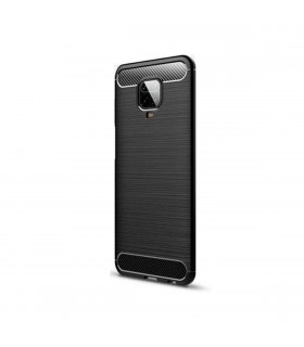 Funda silicona Xiaomi Note 9s/ Note 9 Pro con Inserciones símil a fibra de carbono negro