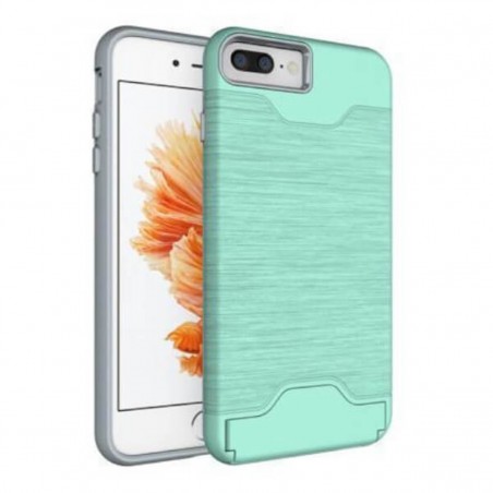 Carcasa con tarjetero y soporte turquesa para iPhone 7 Plus / 8 Plus