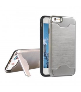 Carcasa con tarjetero y soporte plata para iPhone 7/8