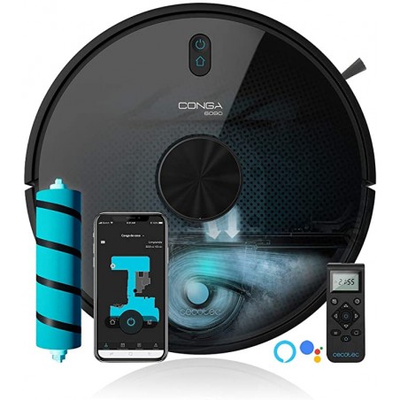 Cecotec Robot aspirador y fregasuelos Conga 6090 Ultra, Inteligencia Artificial y Láser