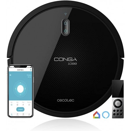 Cecotec Robot Aspirador Conga Serie 1099 Connected, Compatible con Alexa y Google Home