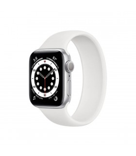 Apple Watch Series 6 (GPS), 40mm Aluminio Plata y correa deportiva Blanca