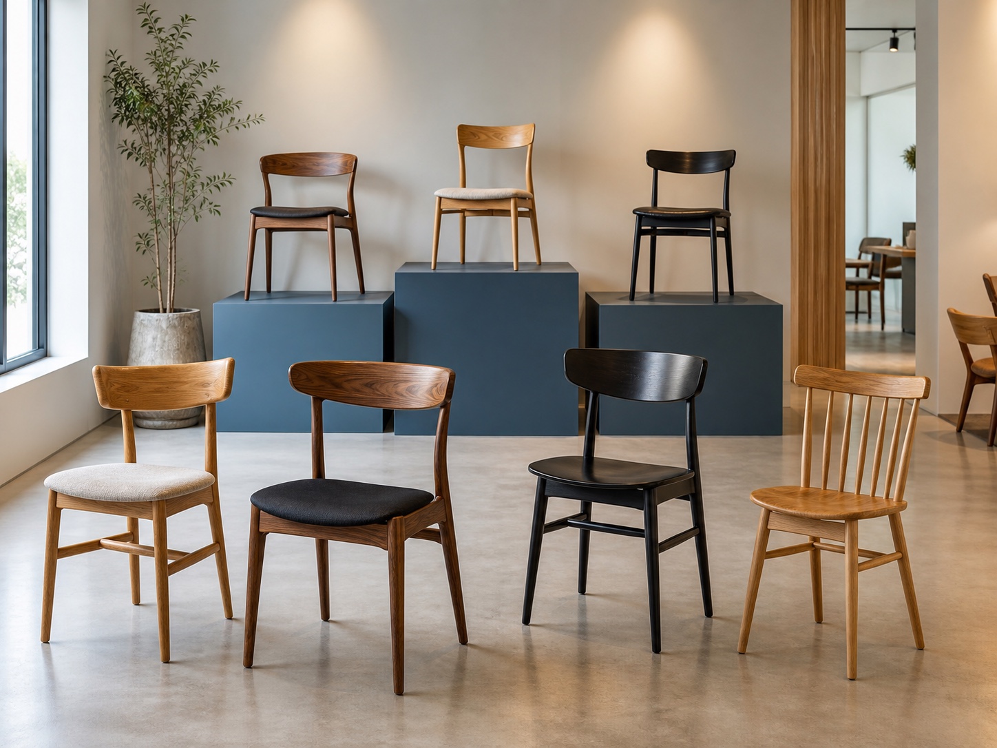 Escaparate de Sillas de Madera